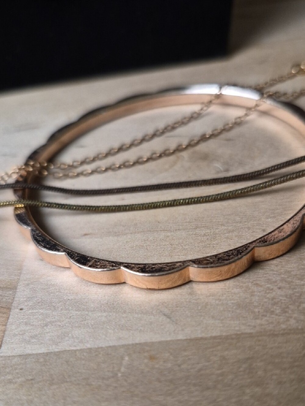 Source Unknown Gold-Tone Rope Necklace and Rose Gold Bracelets Set - Picture 4 of 8